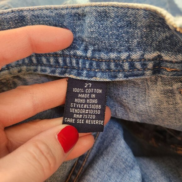 VTG BKE Buckle Y2K 90s Denim Jean Maxi Skirt Side Slits Women's 27 - Picture 9 of 10